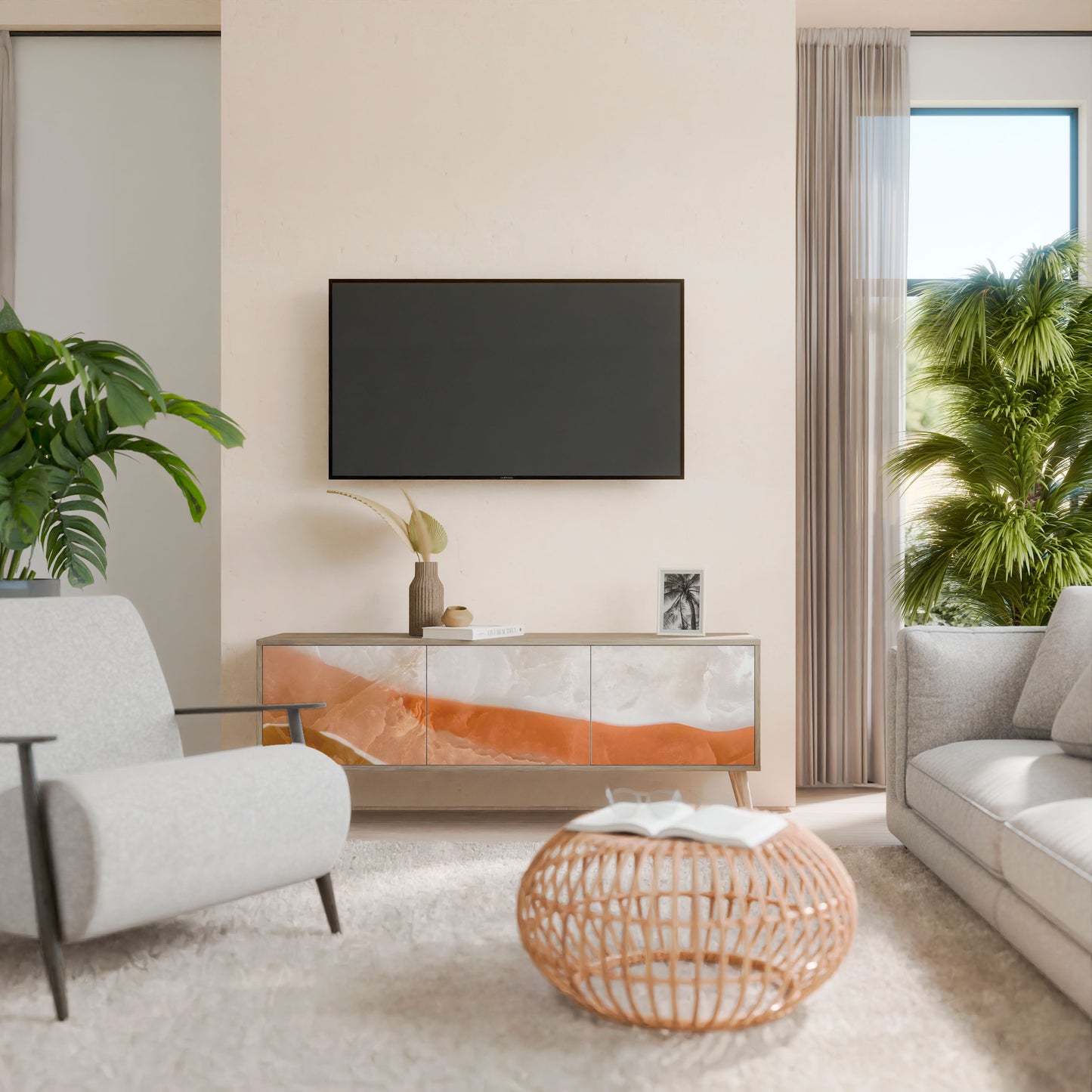 SANDHILLS SPLENDOUR Mueble de TV de 3 Puertas
