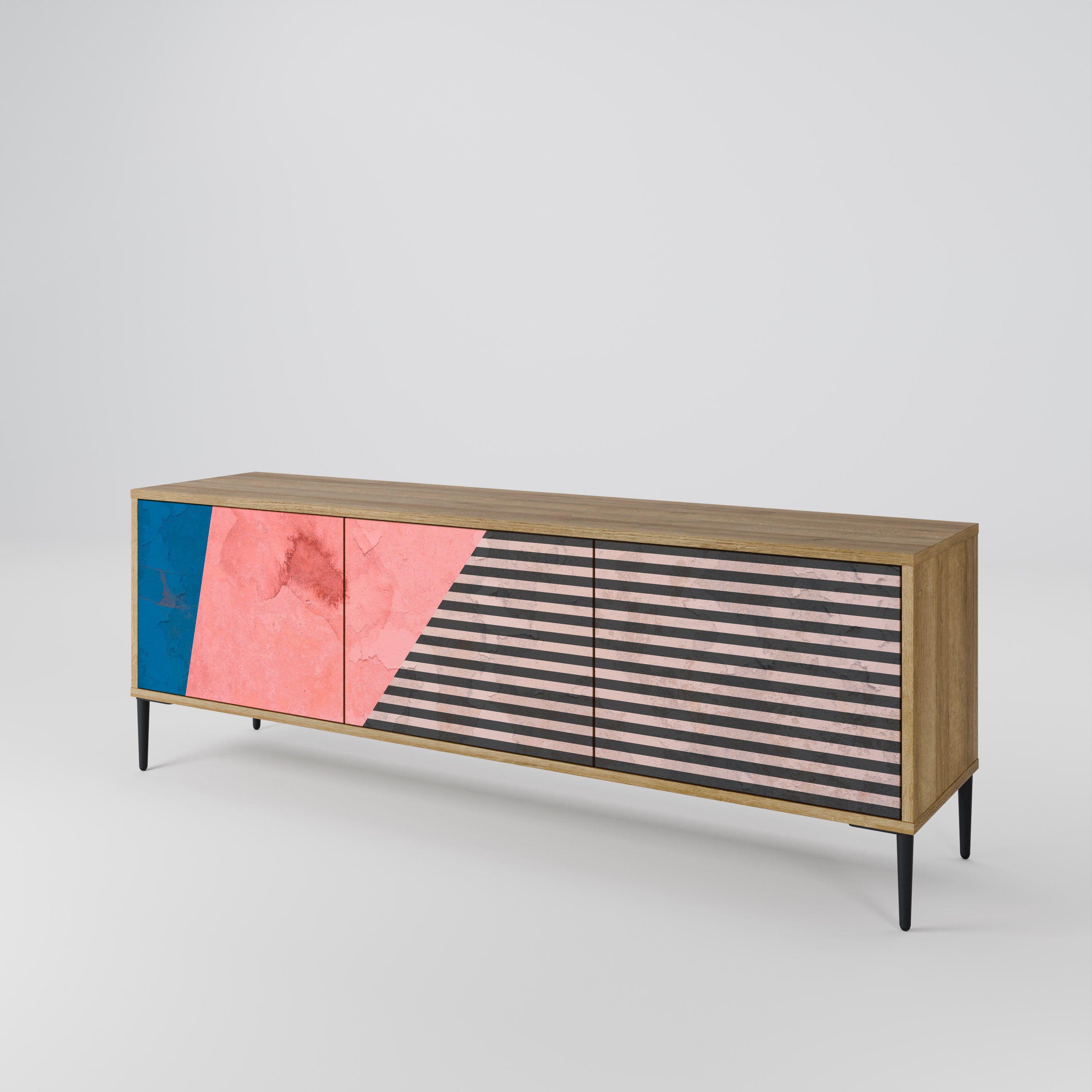GLAMOROUS STRIPE Mueble de TV de 3 Puertas