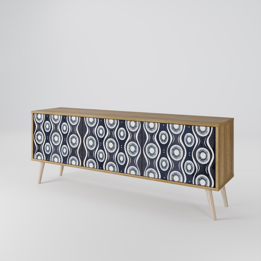 GRAPHITE EYES 3-Door TV Stand in Oak Effect