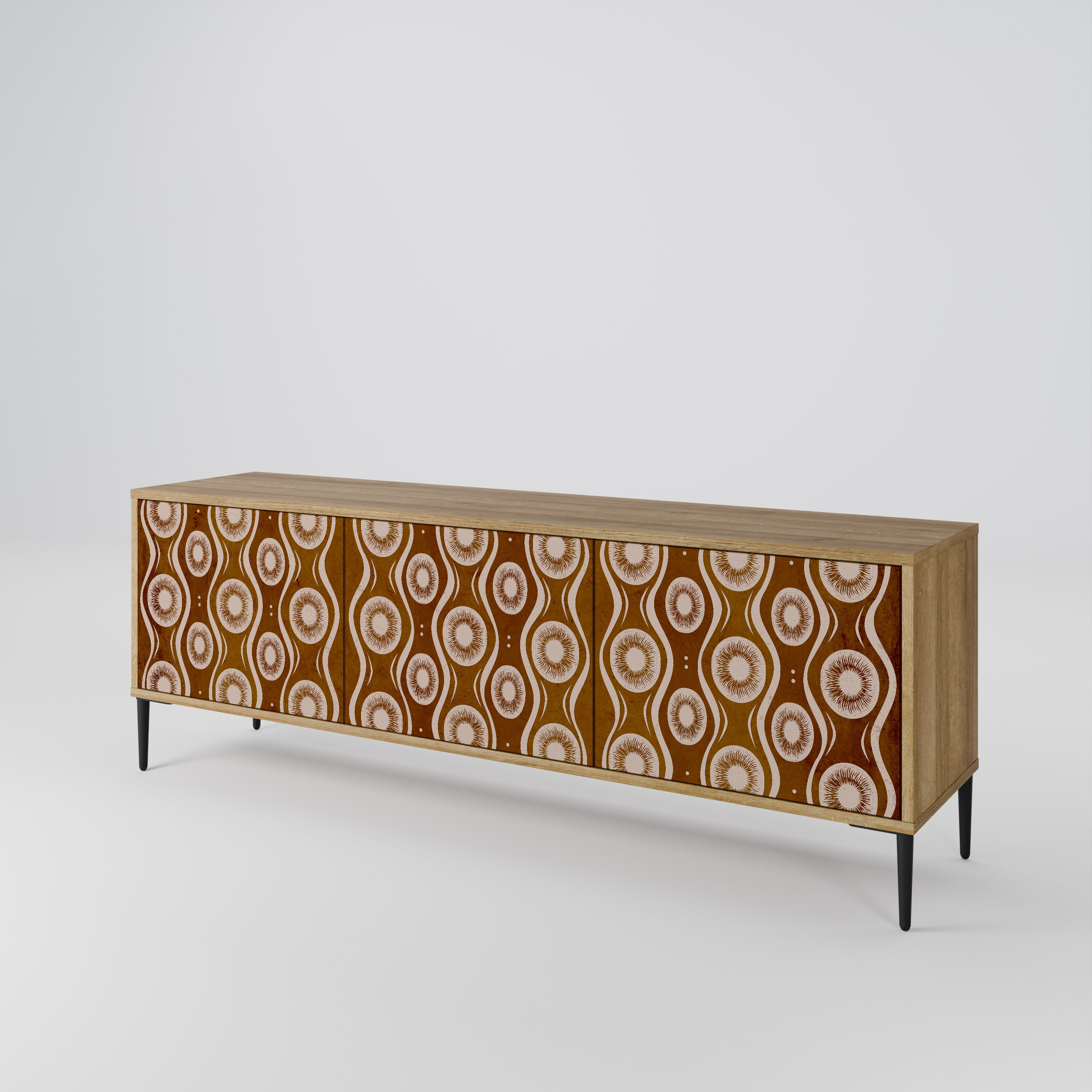 BROWN EYES 3-Door TV Stand in Oak Effect