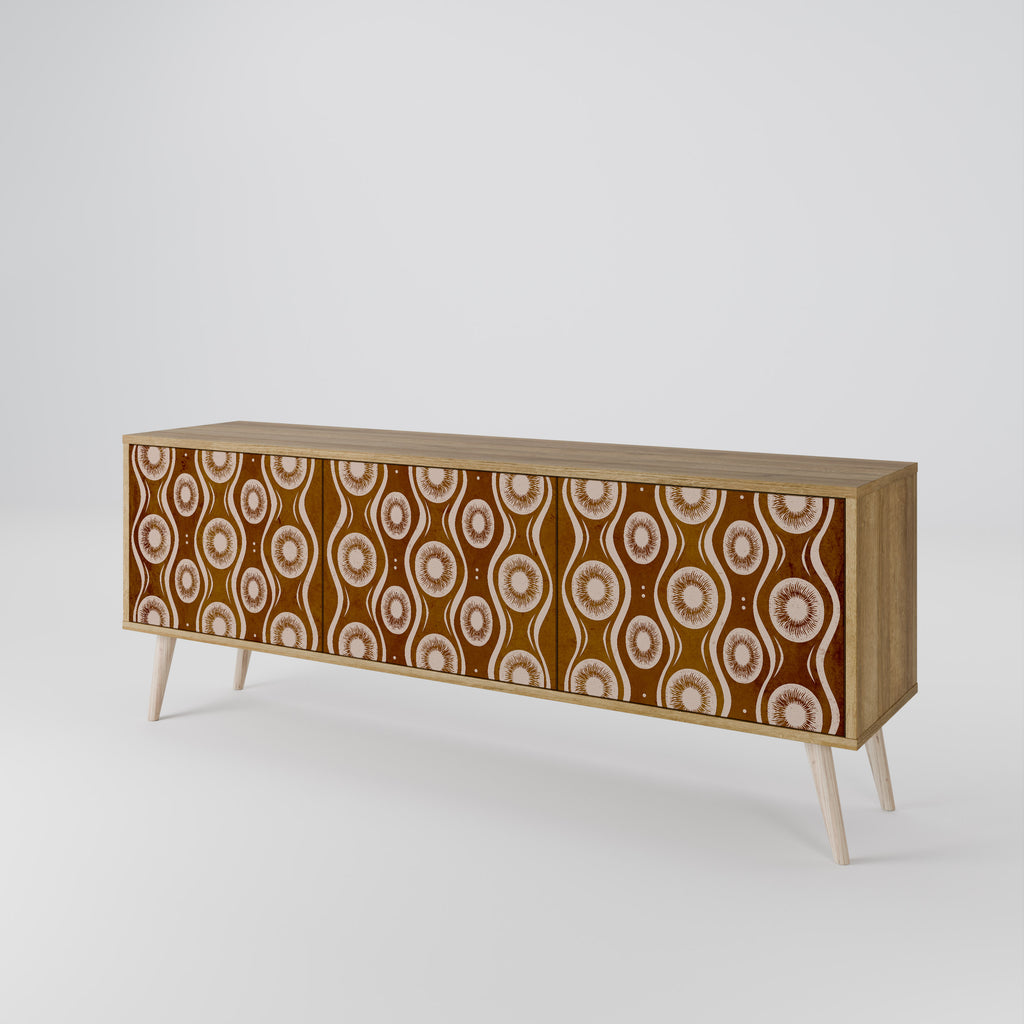 BROWN EYES 3-Door TV Stand in Oak Effect
