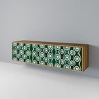 GREEN EYES 3-Door TV Stand in Oak Effect