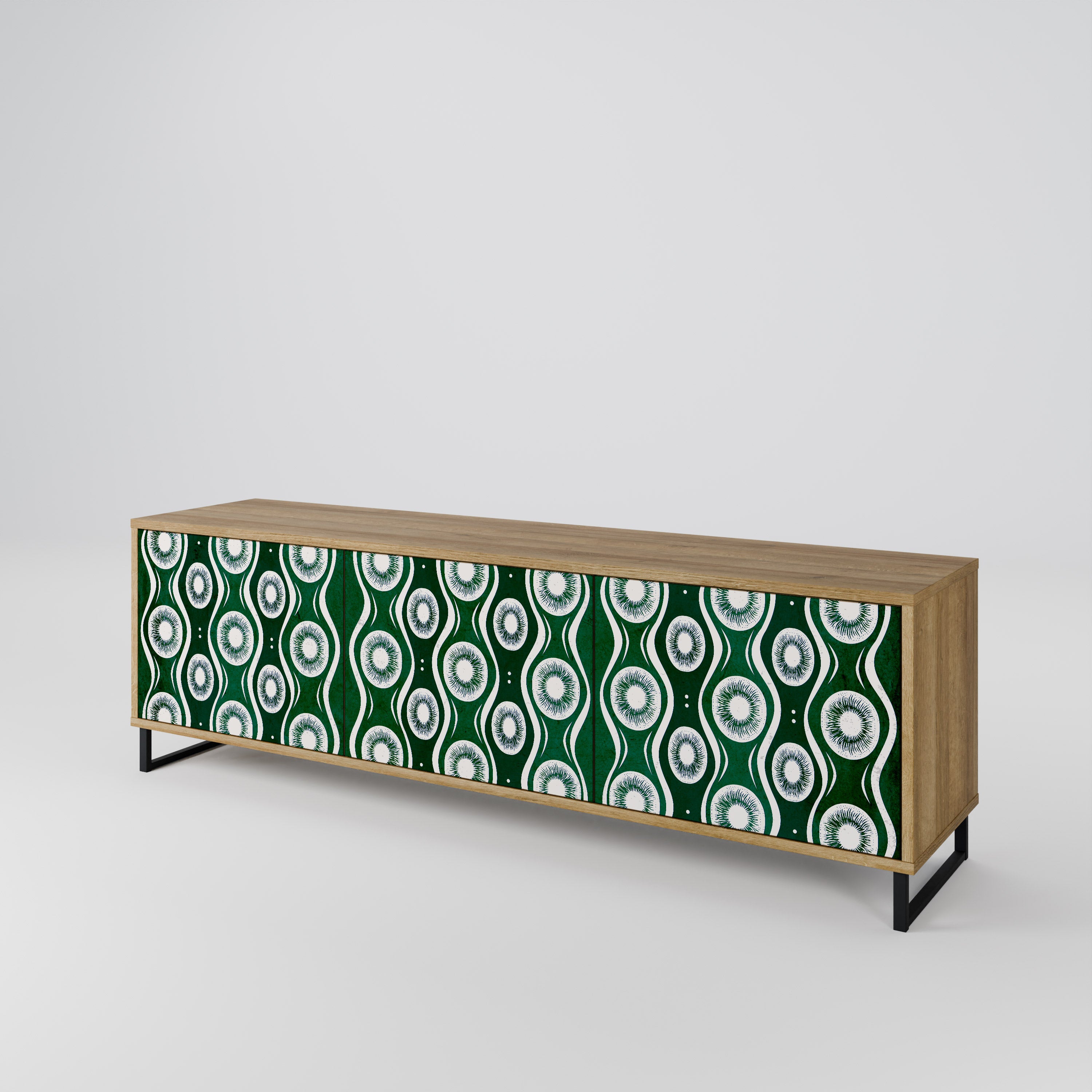 GREEN EYES Mueble de TV de 3 Puertas