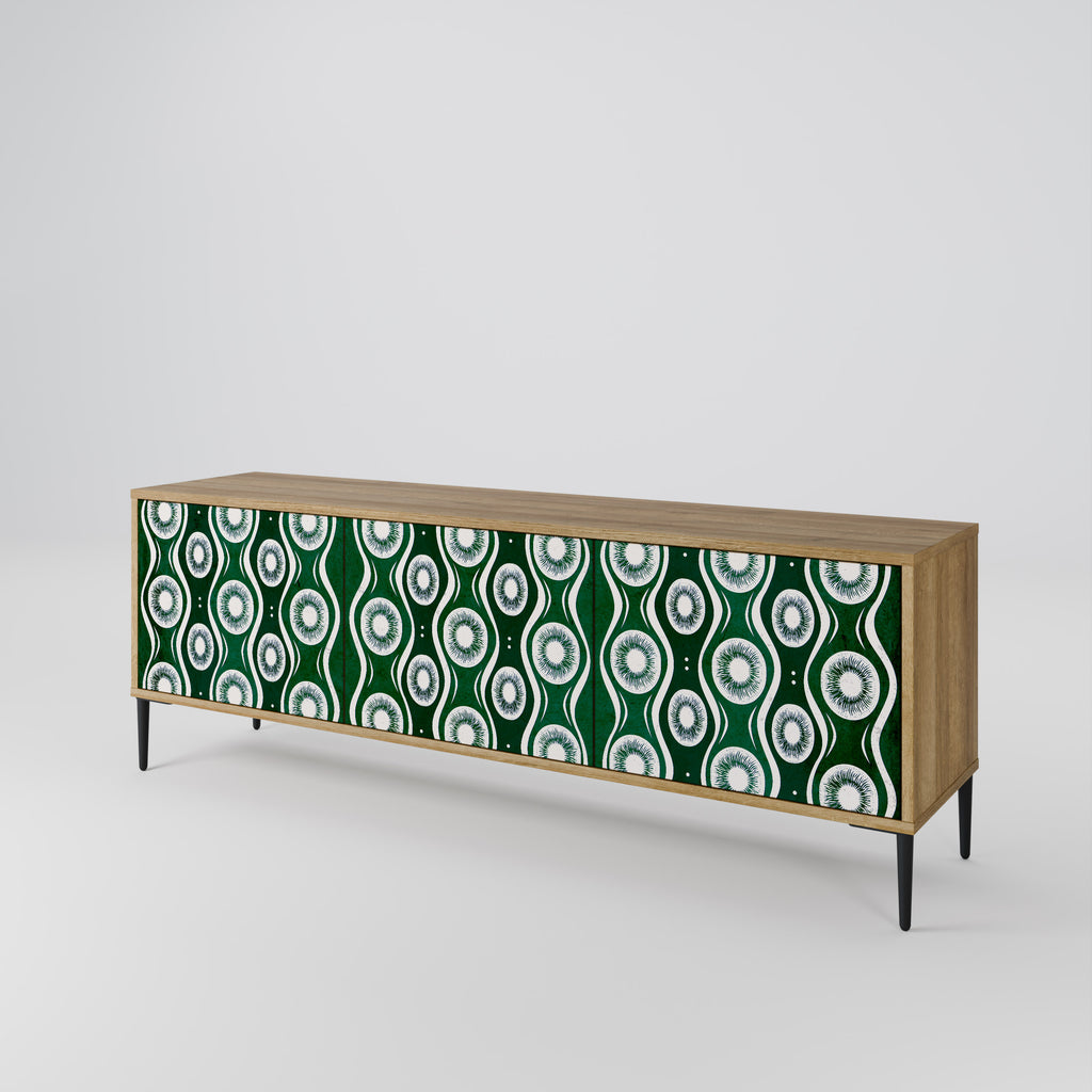 GREEN EYES 3-Door TV Stand in Oak Effect