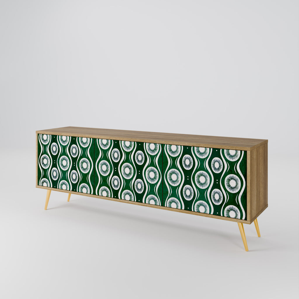 GREEN EYES 3-Door TV Stand in Oak Effect