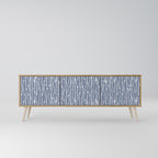 GRAPHITE RAIN 3-Door TV Stand in Oak Effect