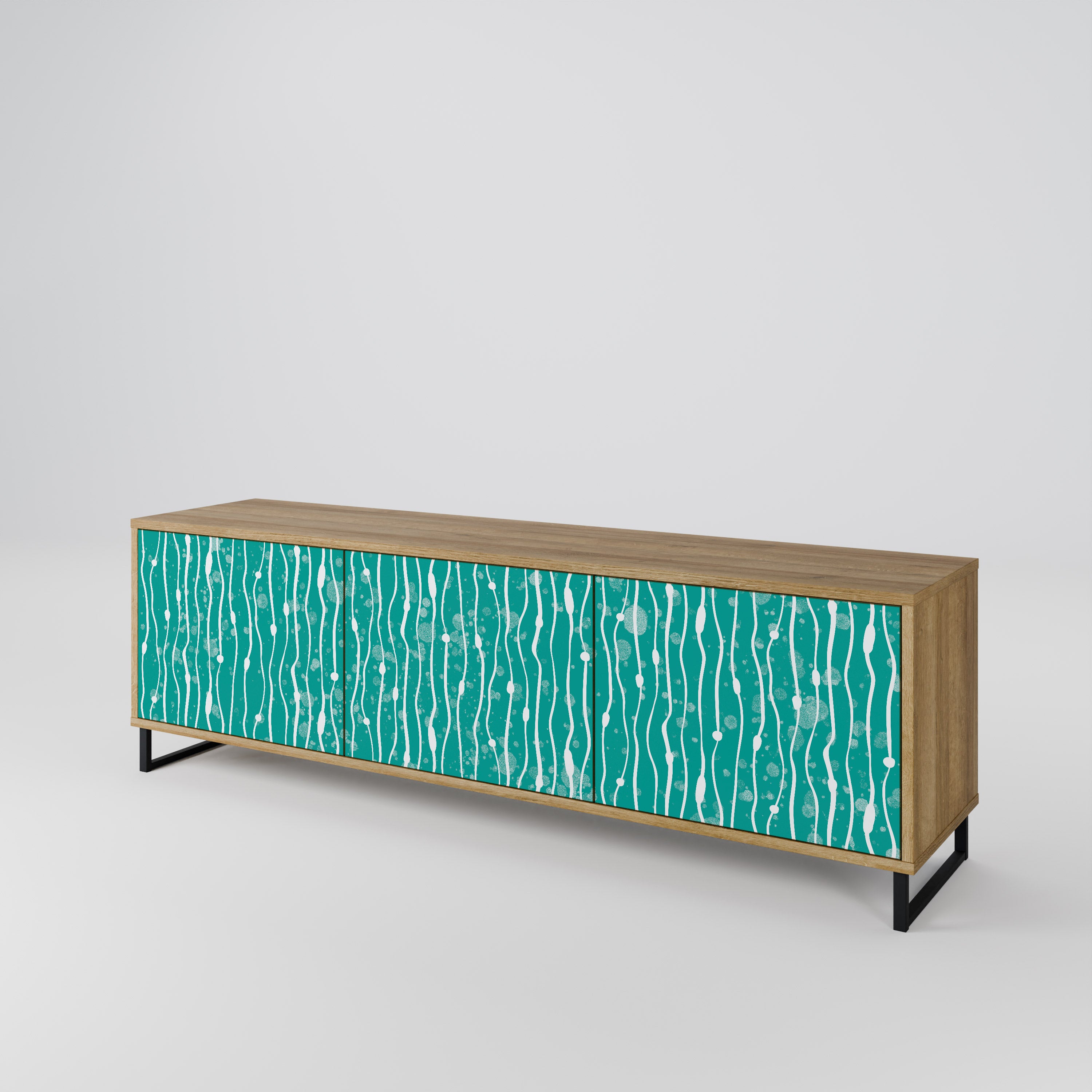 TURQUOISE RAIN Mueble de TV de 3 Puertas