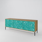 TURQUOISE RAIN 3-Door TV Stand in Oak Effect