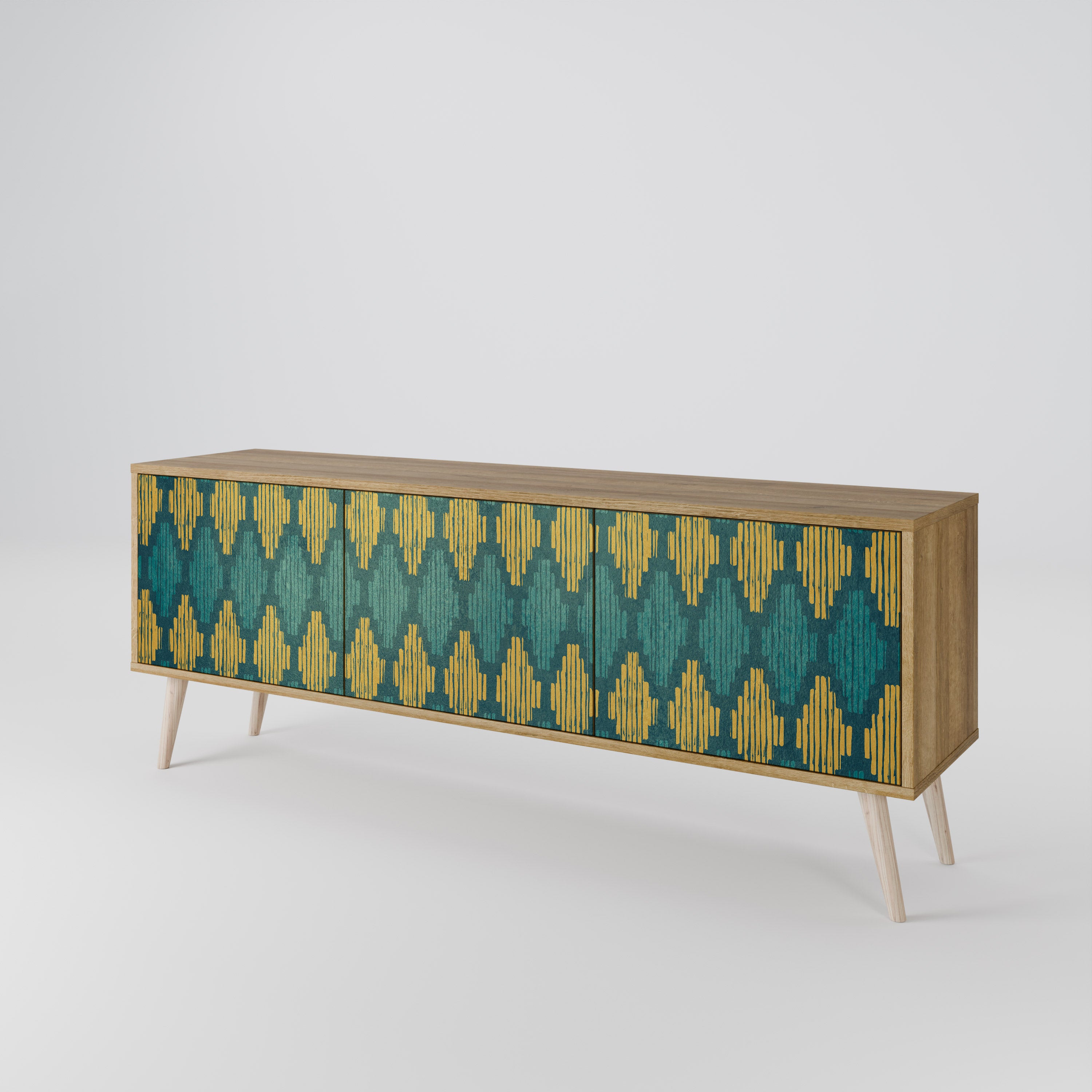 POLYGONS Mueble de TV de 3 Puertas