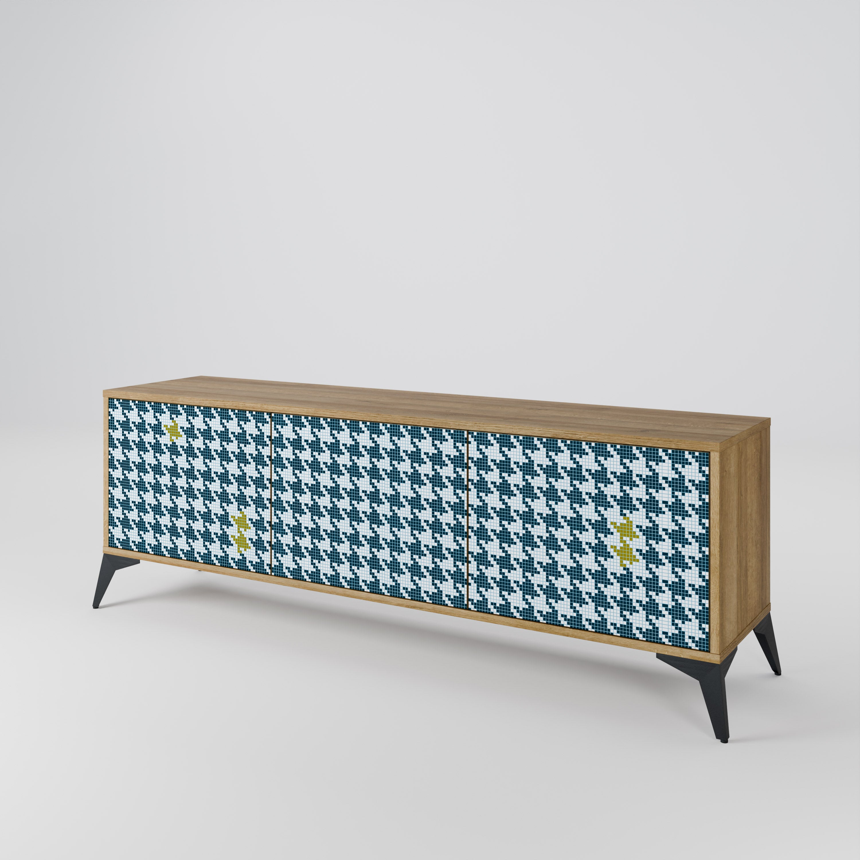 OUT OF CONTEXT 3-Door TV Stand in Oak Effect
