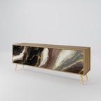 GOLD DUST 3-Door TV Stand in Oak Effect