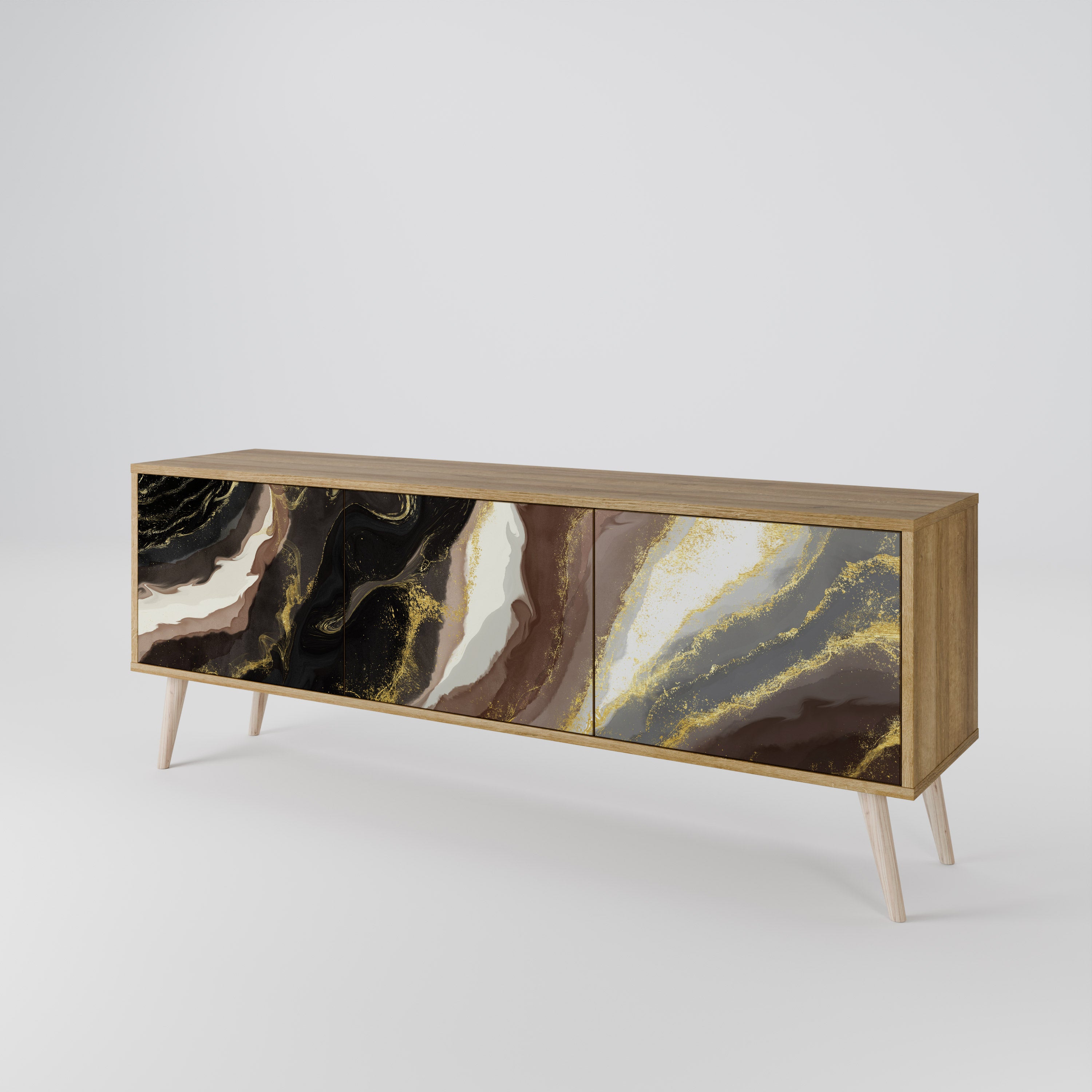 GOLD DUST Mueble de TV de 3 Puertas