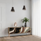 GOLD DUST 3-Door TV Stand in Oak Effect