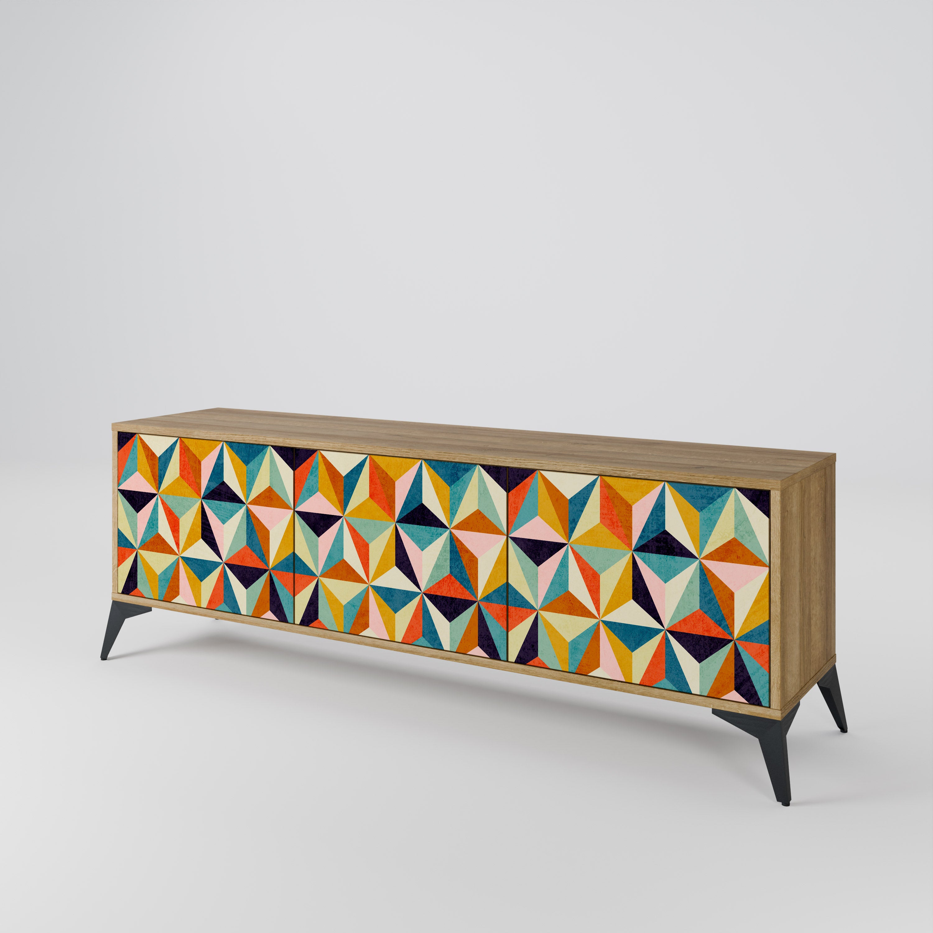 TESSELATE TREASURES Mueble de TV de 3 Puertas