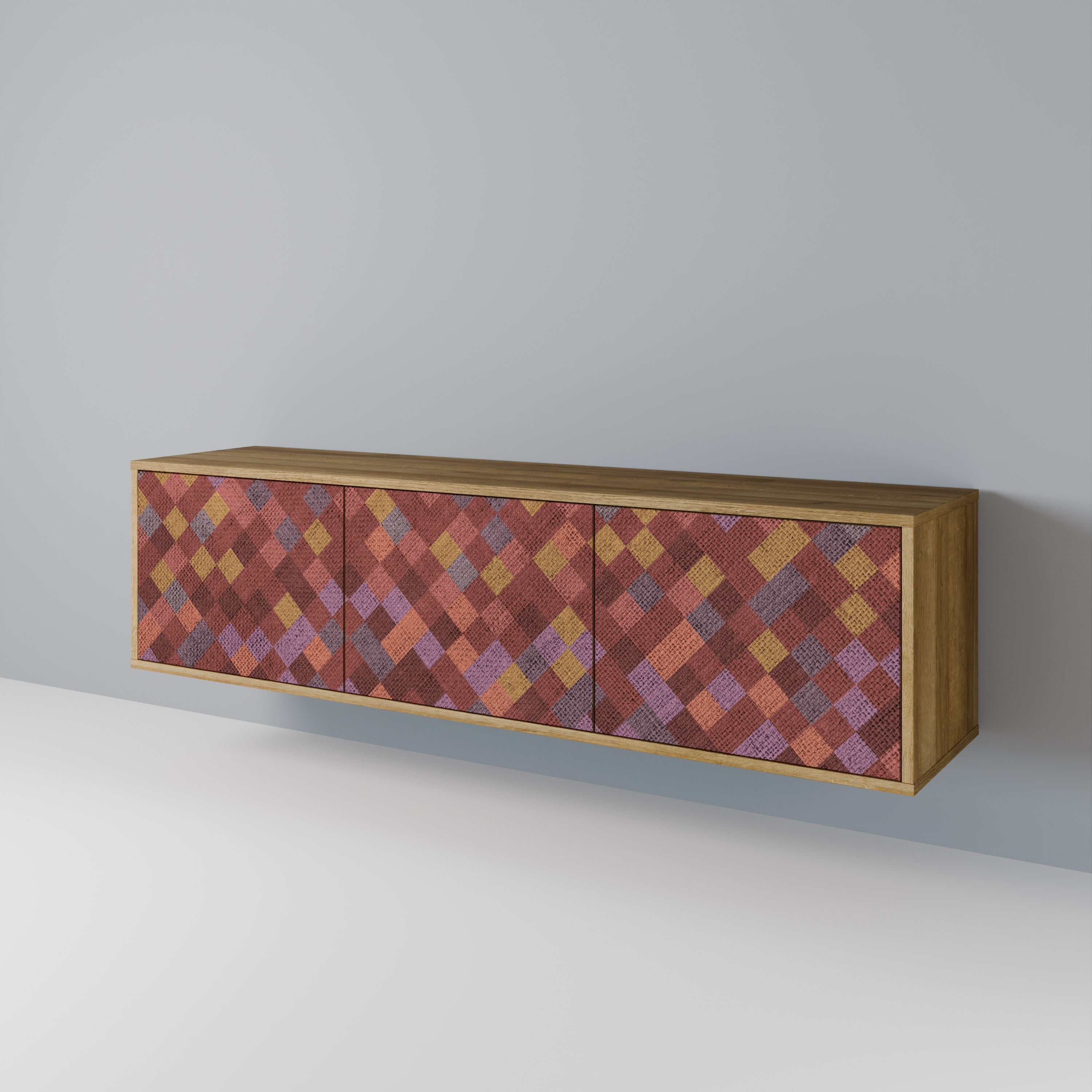 PAINTED SQUARES Mueble de TV de 3 Puertas