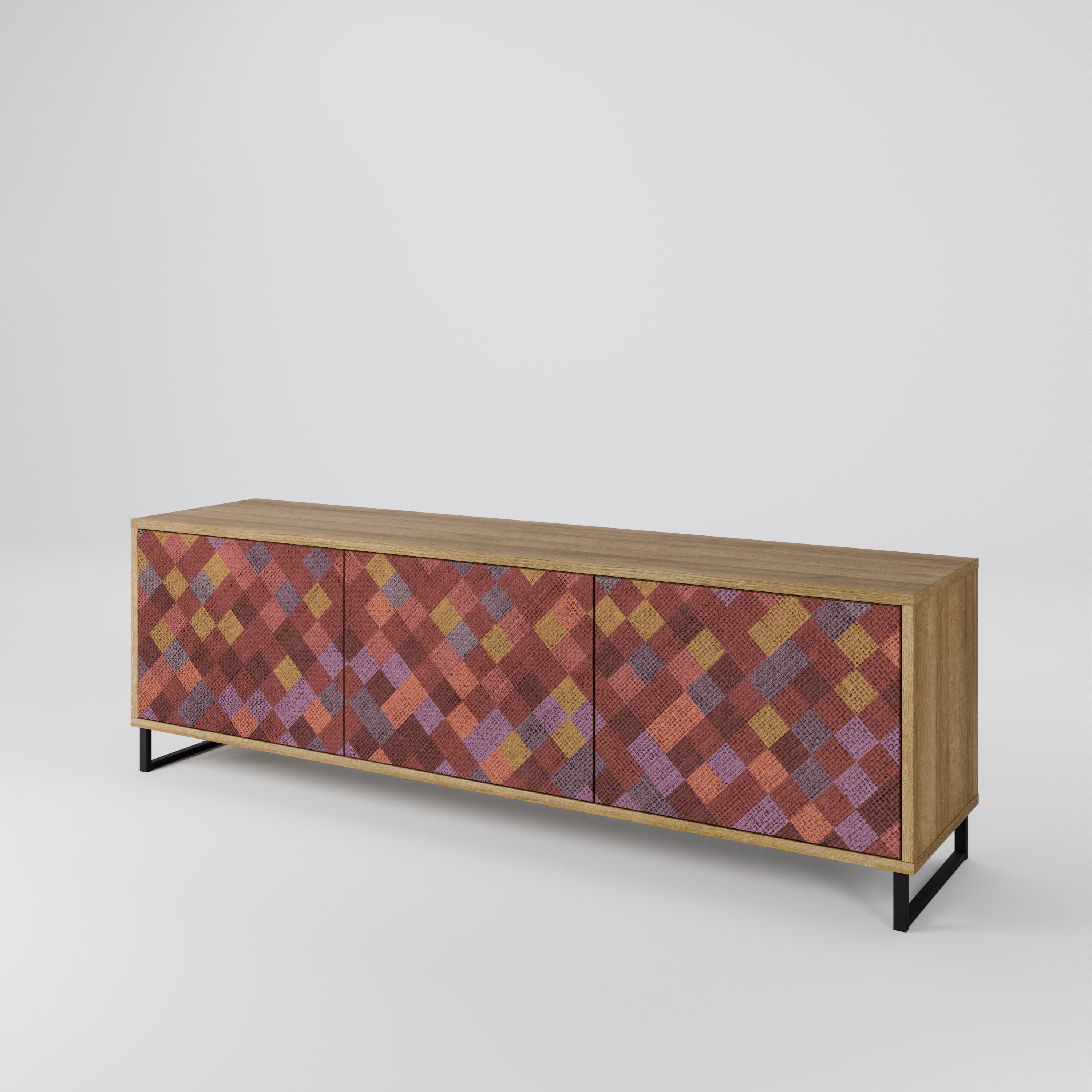 PAINTED SQUARES Mueble de TV de 3 Puertas