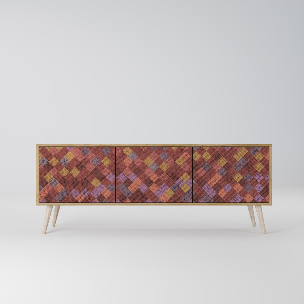 PAINTED SQUARES Mueble de TV de 3 Puertas