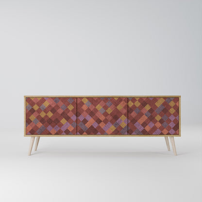 PAINTED SQUARES Mueble de TV de 3 Puertas