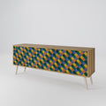 PAINTED SQUARES MIX Mueble de TV de 3 Puertas