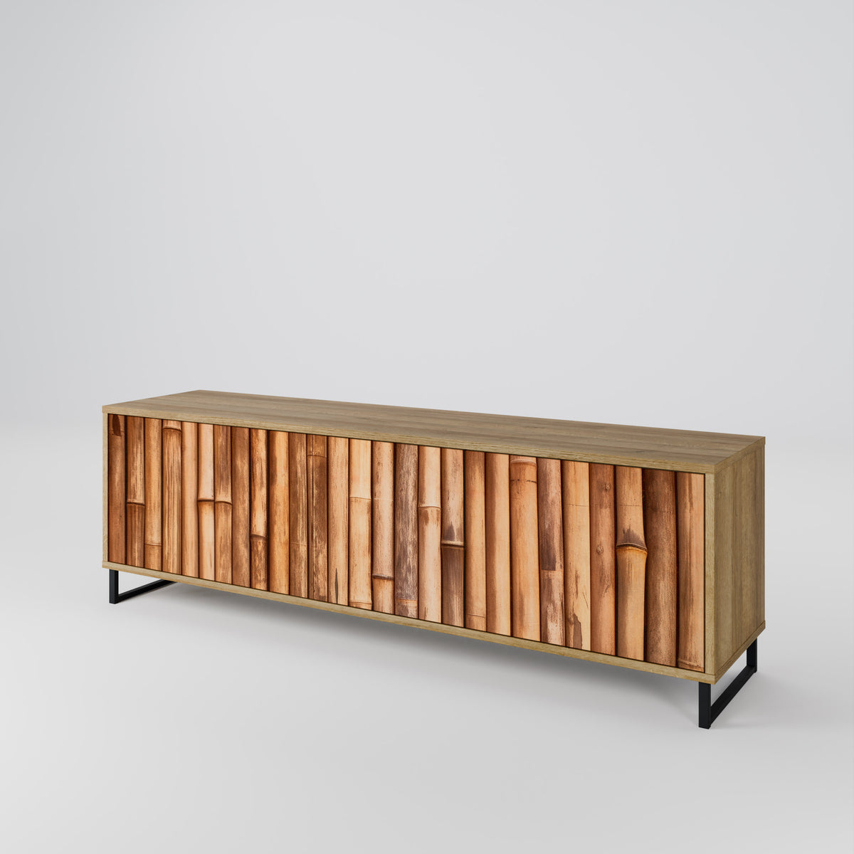 NATURAL WOOD Mueble de TV de 3 Puertas
