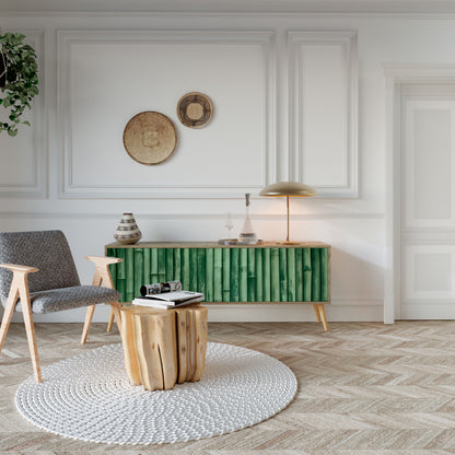 NATURAL GREEN Mueble de TV de 3 Puertas