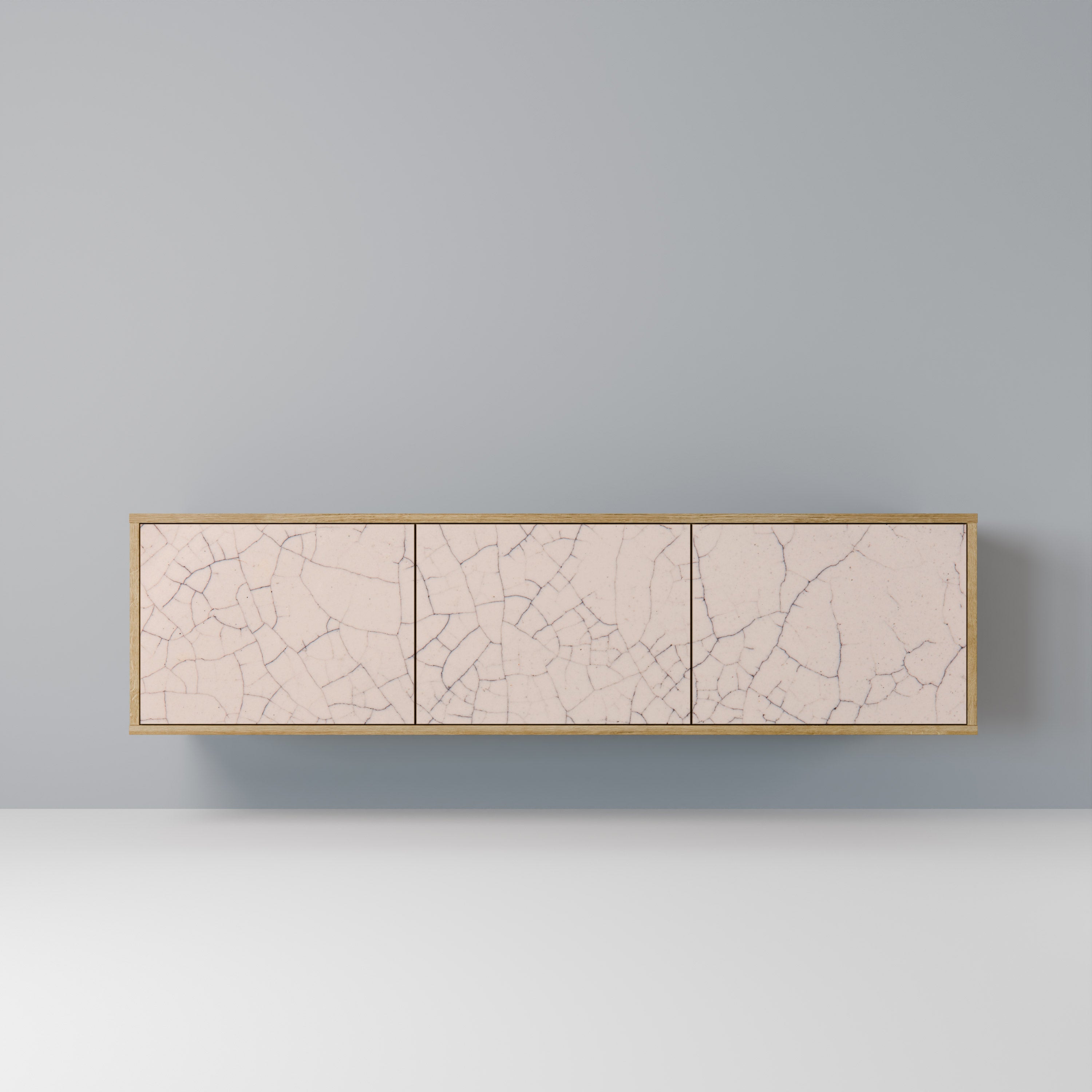 Mueble de TV de 3 puertas con textura cerámica efecto roble