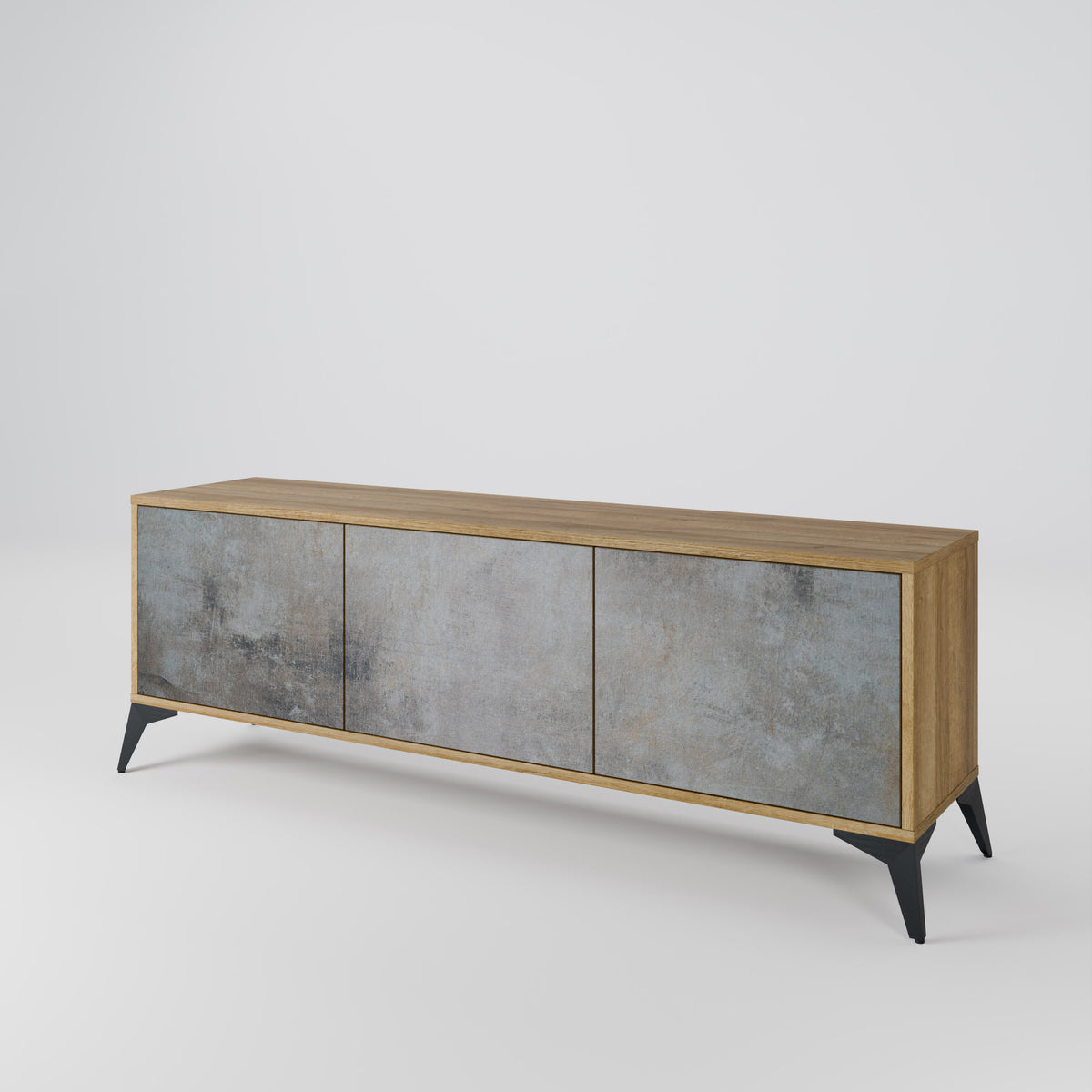 CONCRETE WALL Mueble de TV de 3 Puertas