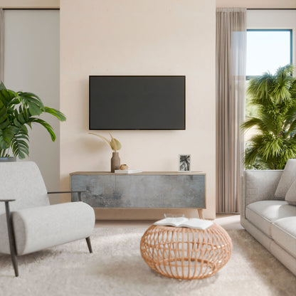 CONCRETE WALL Mueble de TV de 3 Puertas
