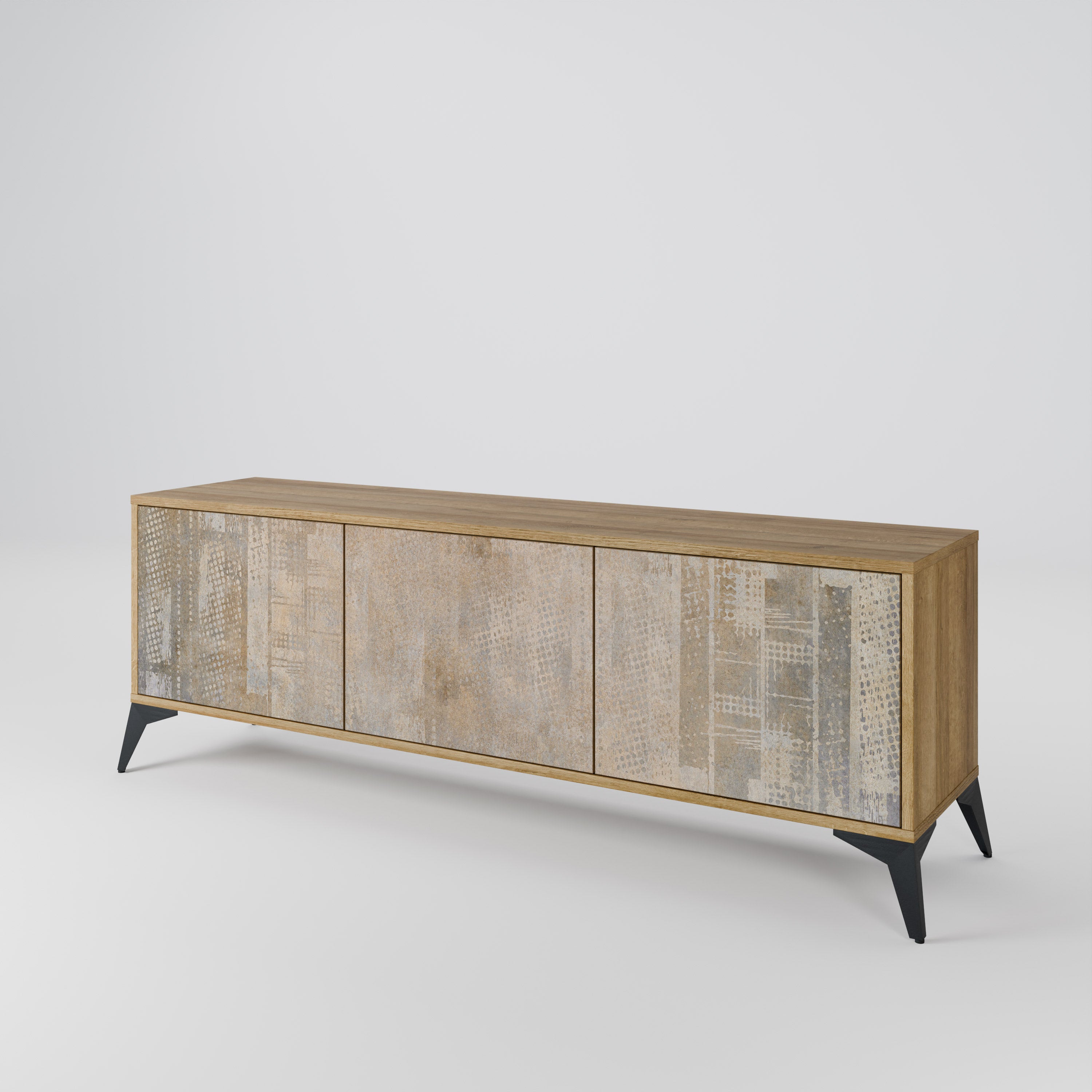 Mueble de TV de 3 puertas con efecto roble SCREEN ERROR