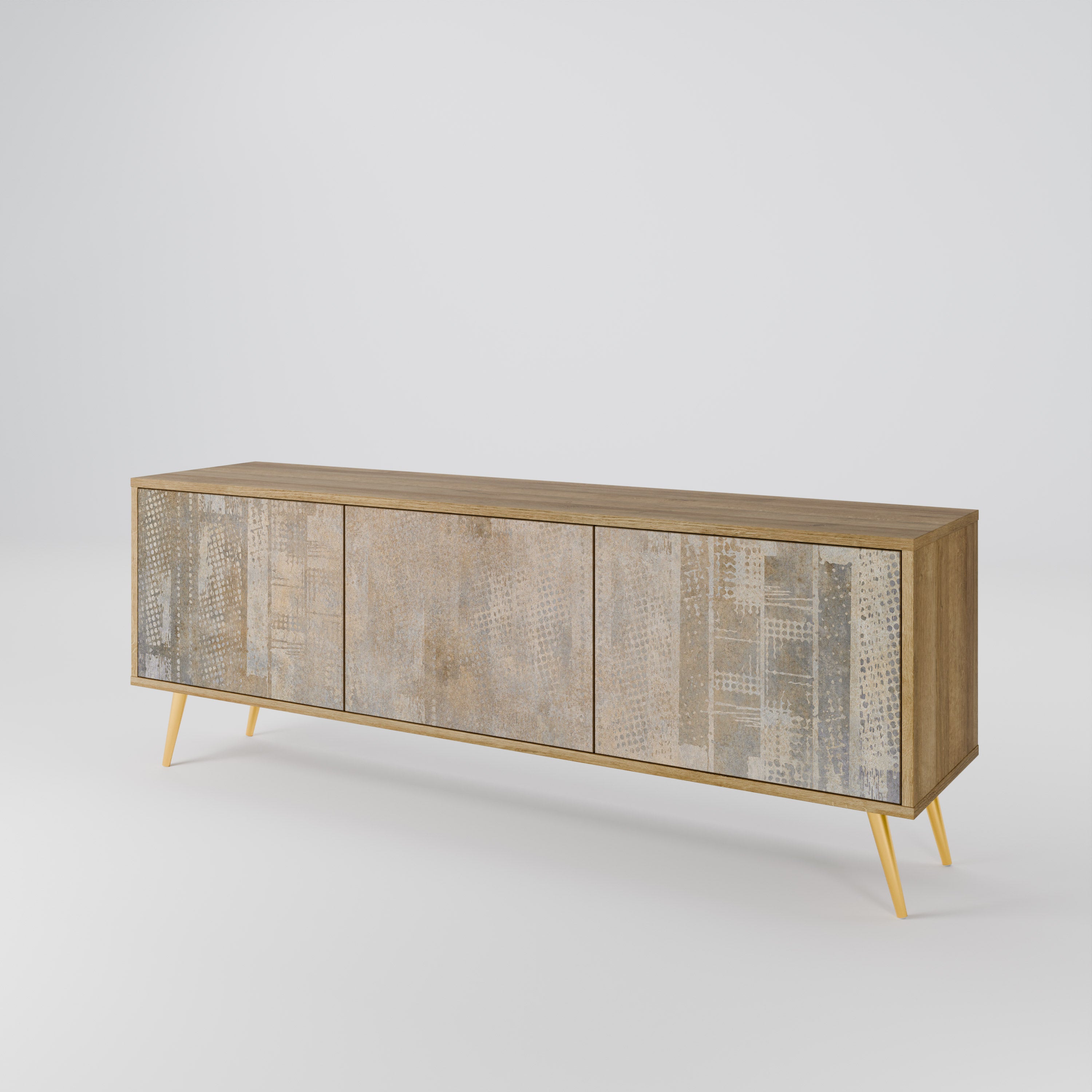 Mueble de TV de 3 puertas con efecto roble SCREEN ERROR