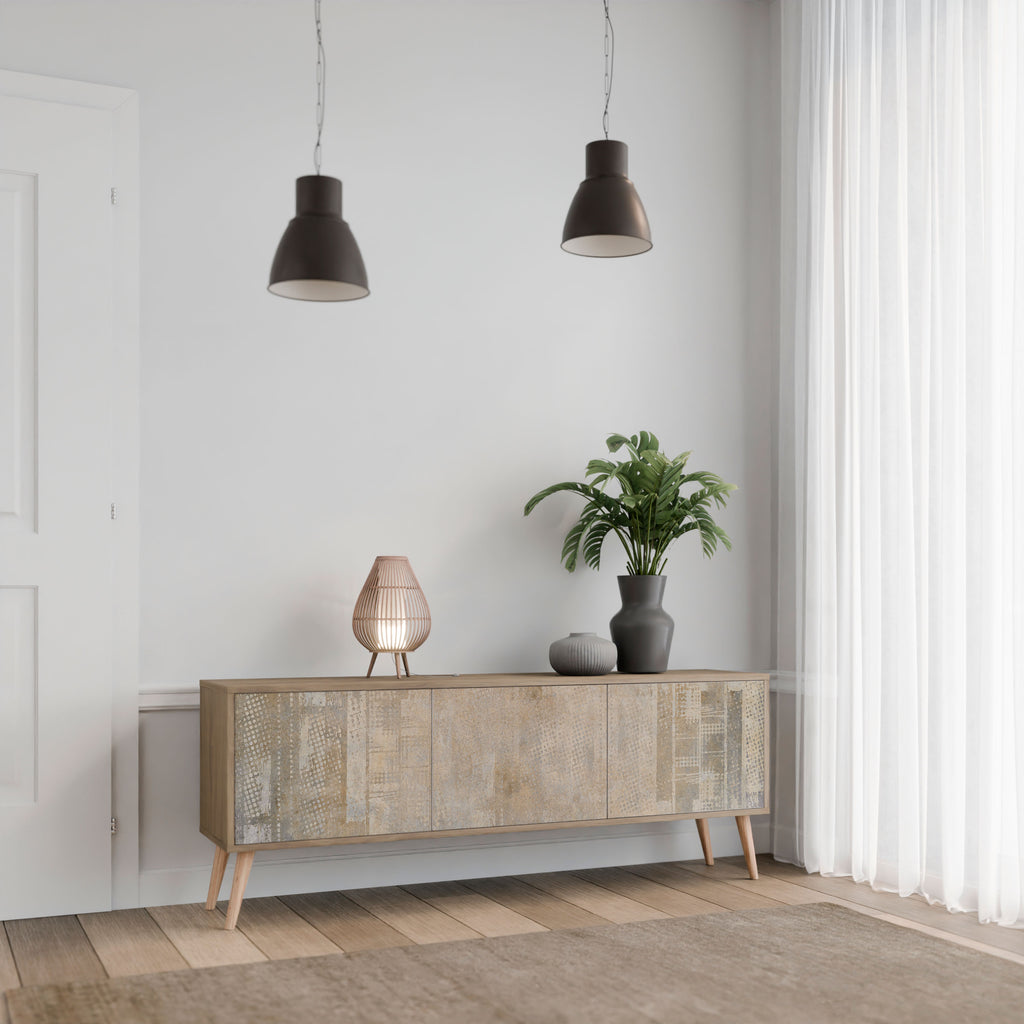 Mueble de TV de 3 puertas con efecto roble SCREEN ERROR
