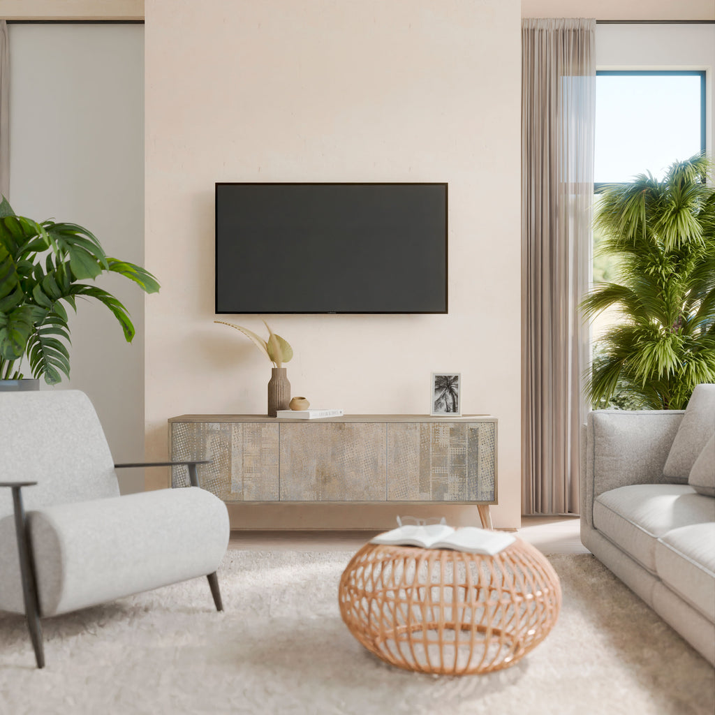Mueble de TV de 3 puertas con efecto roble SCREEN ERROR