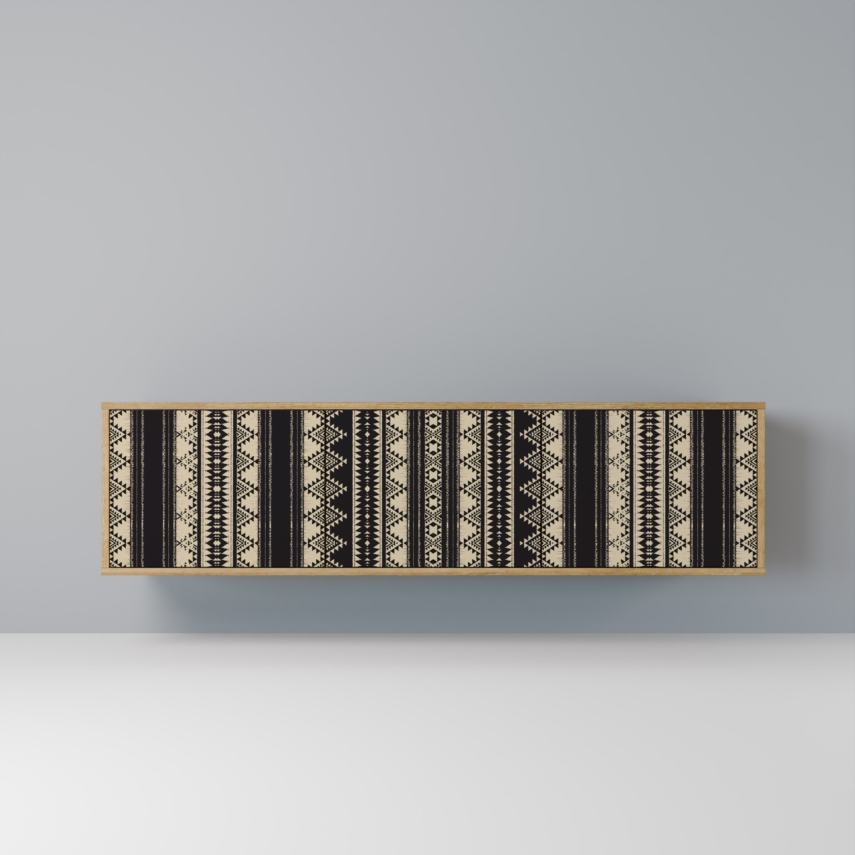 Mueble de TV AZTEC de 3 puertas con efecto roble