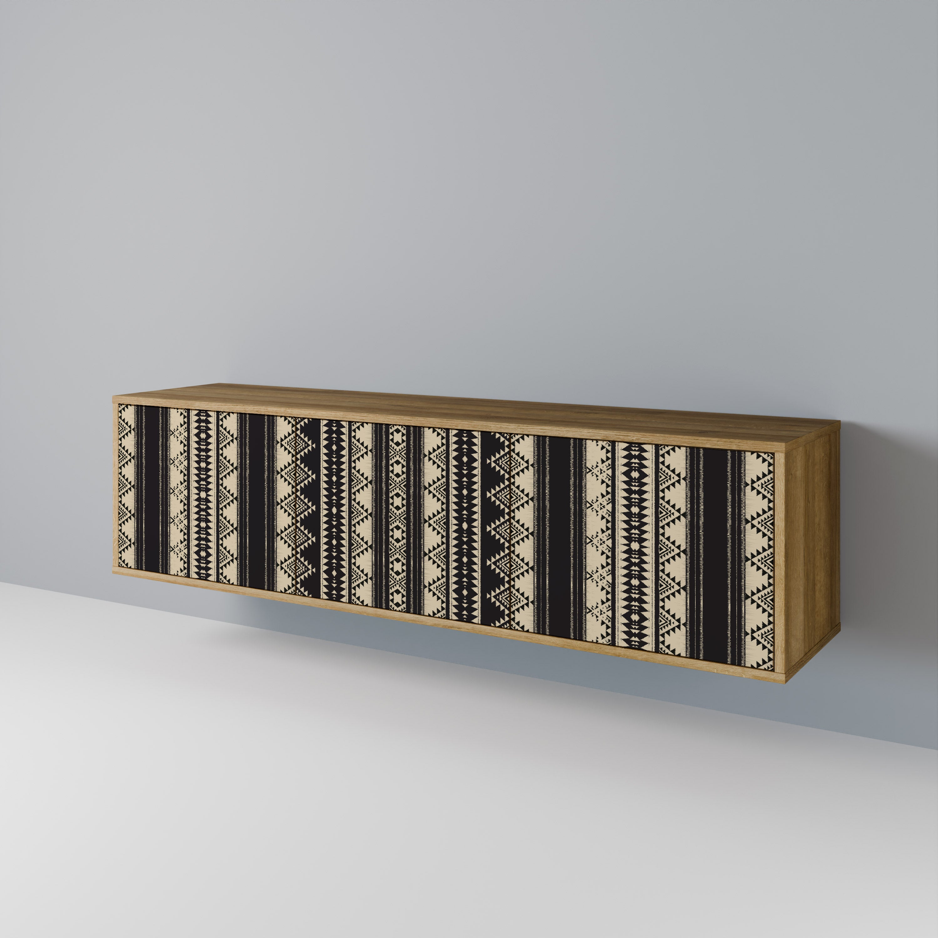 Mueble de TV AZTEC de 3 puertas con efecto roble