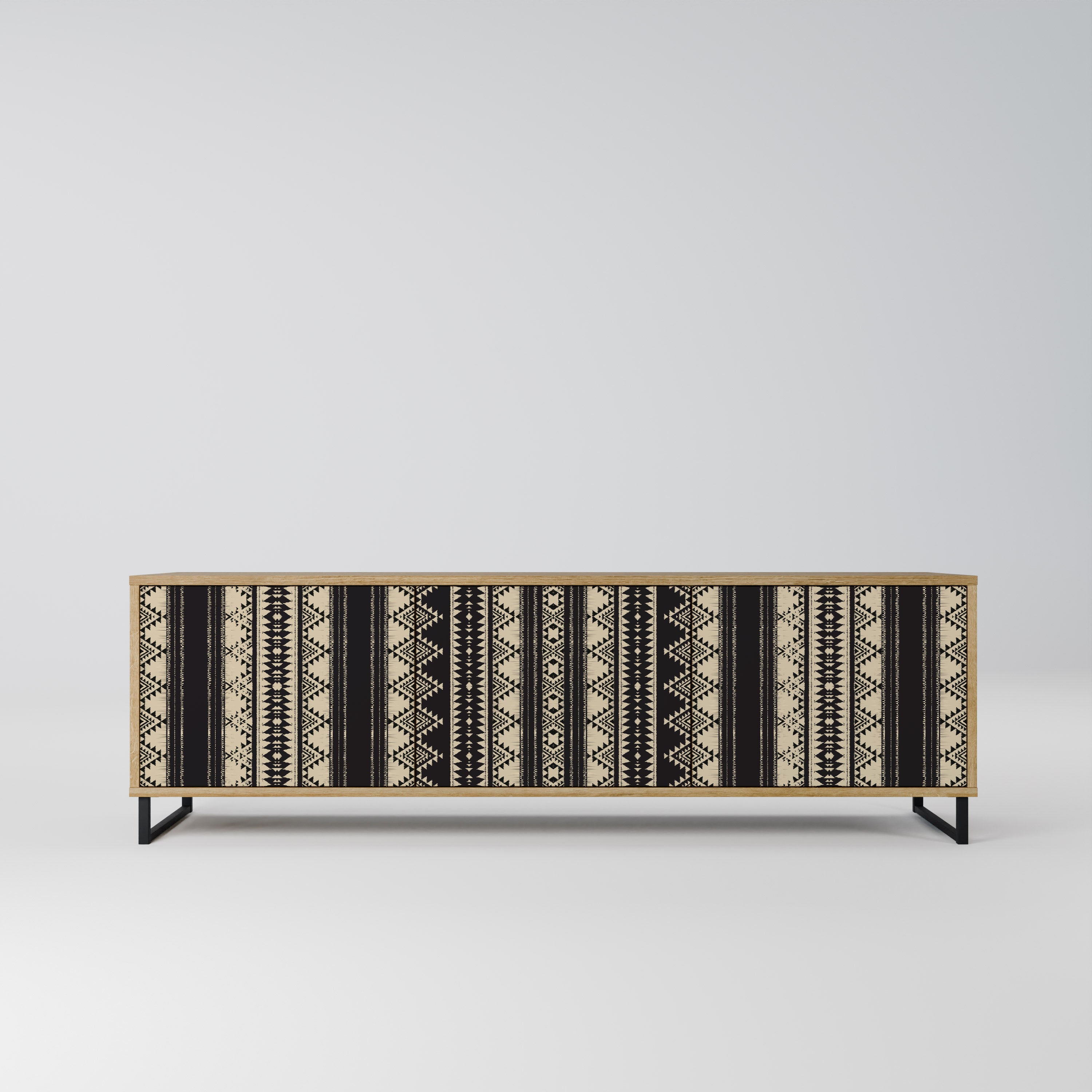 Mueble de TV AZTEC de 3 puertas con efecto roble