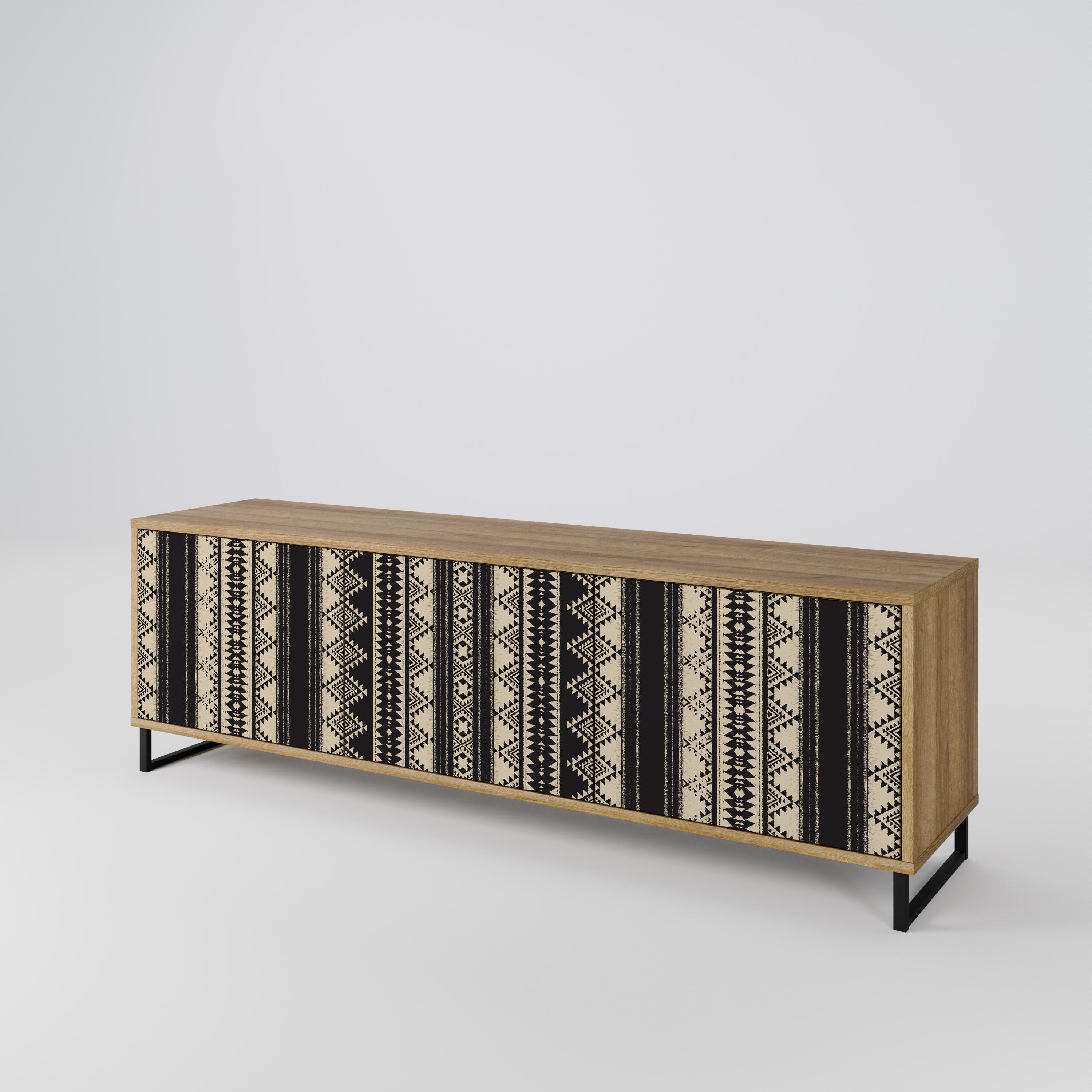 Mueble de TV AZTEC de 3 puertas con efecto roble