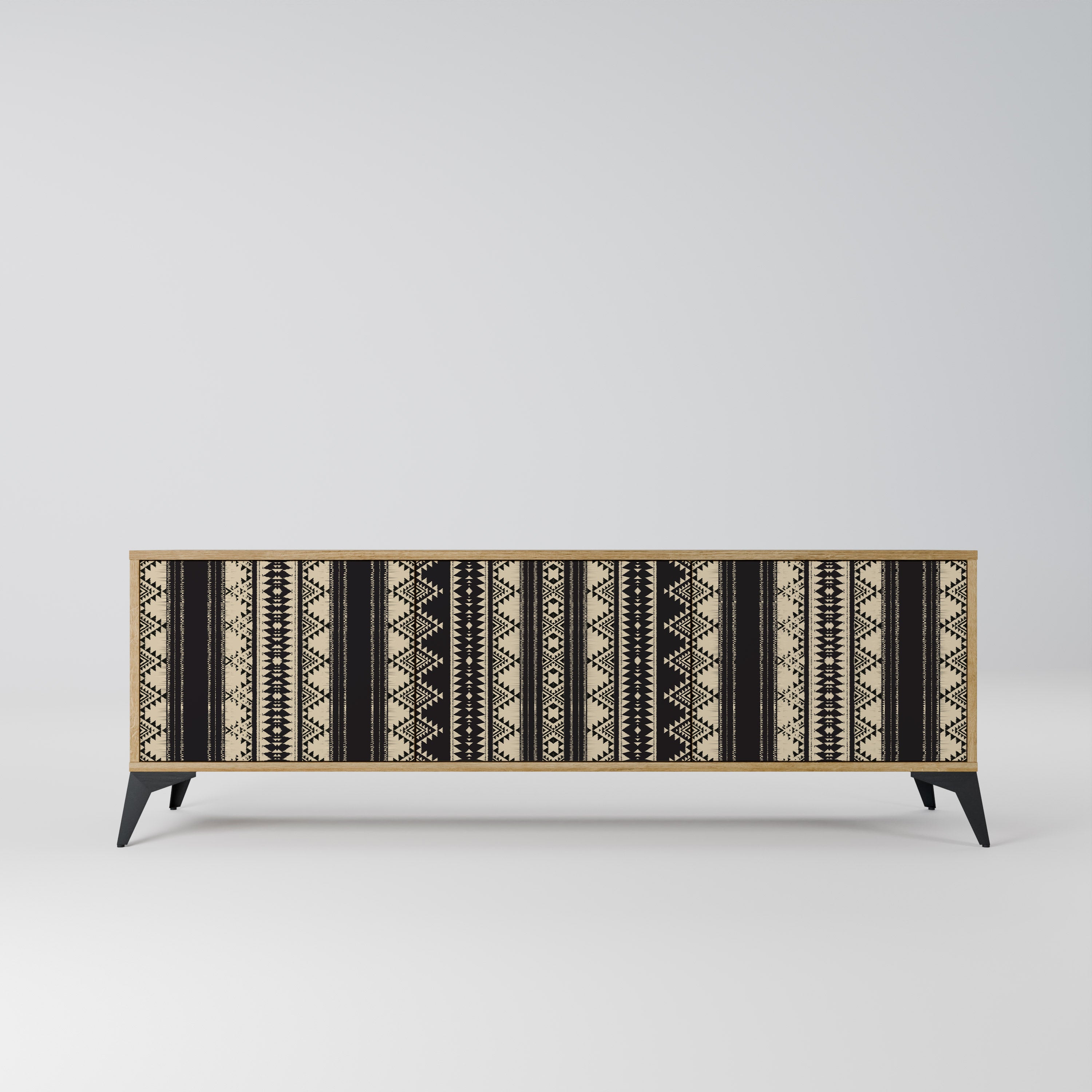 Mueble de TV AZTEC de 3 puertas con efecto roble