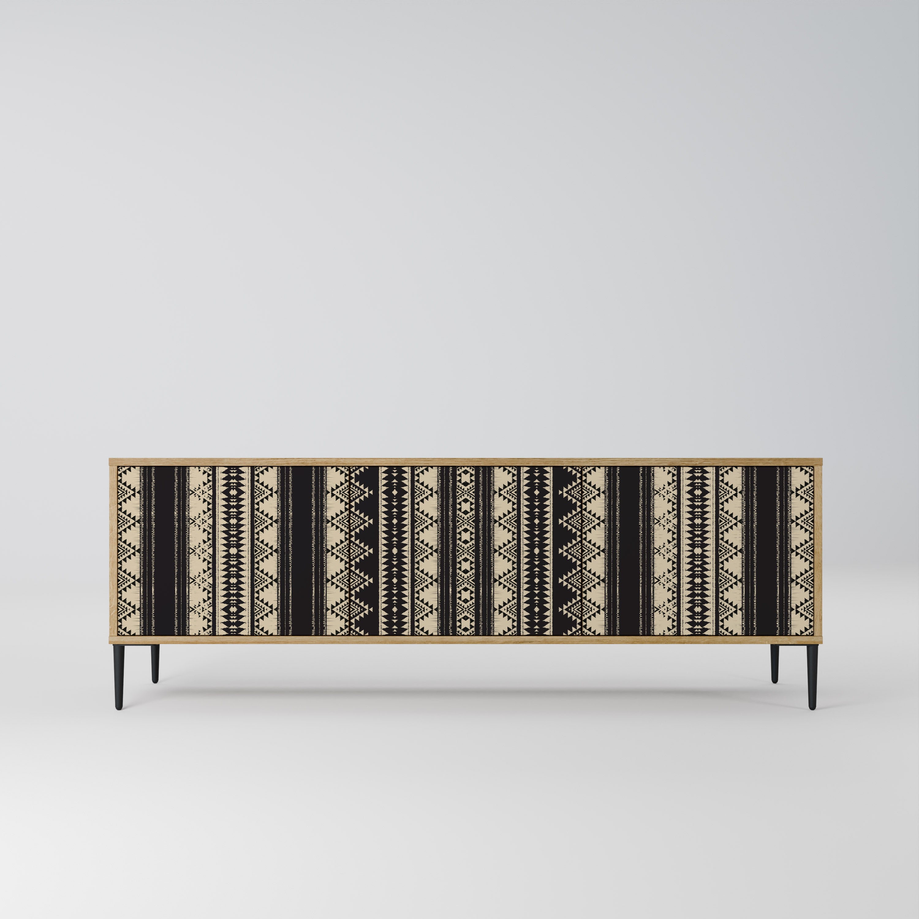 Mueble de TV AZTEC de 3 puertas con efecto roble
