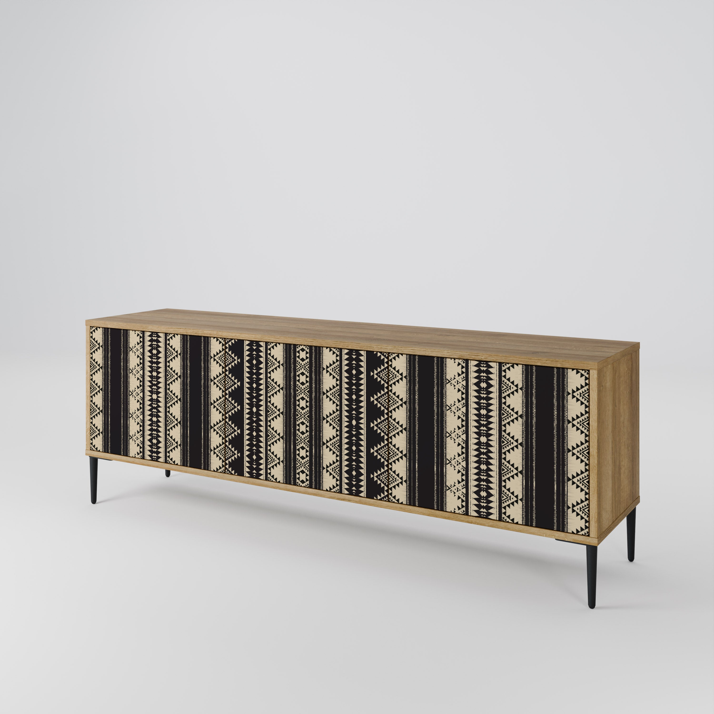 Mueble de TV AZTEC de 3 puertas con efecto roble