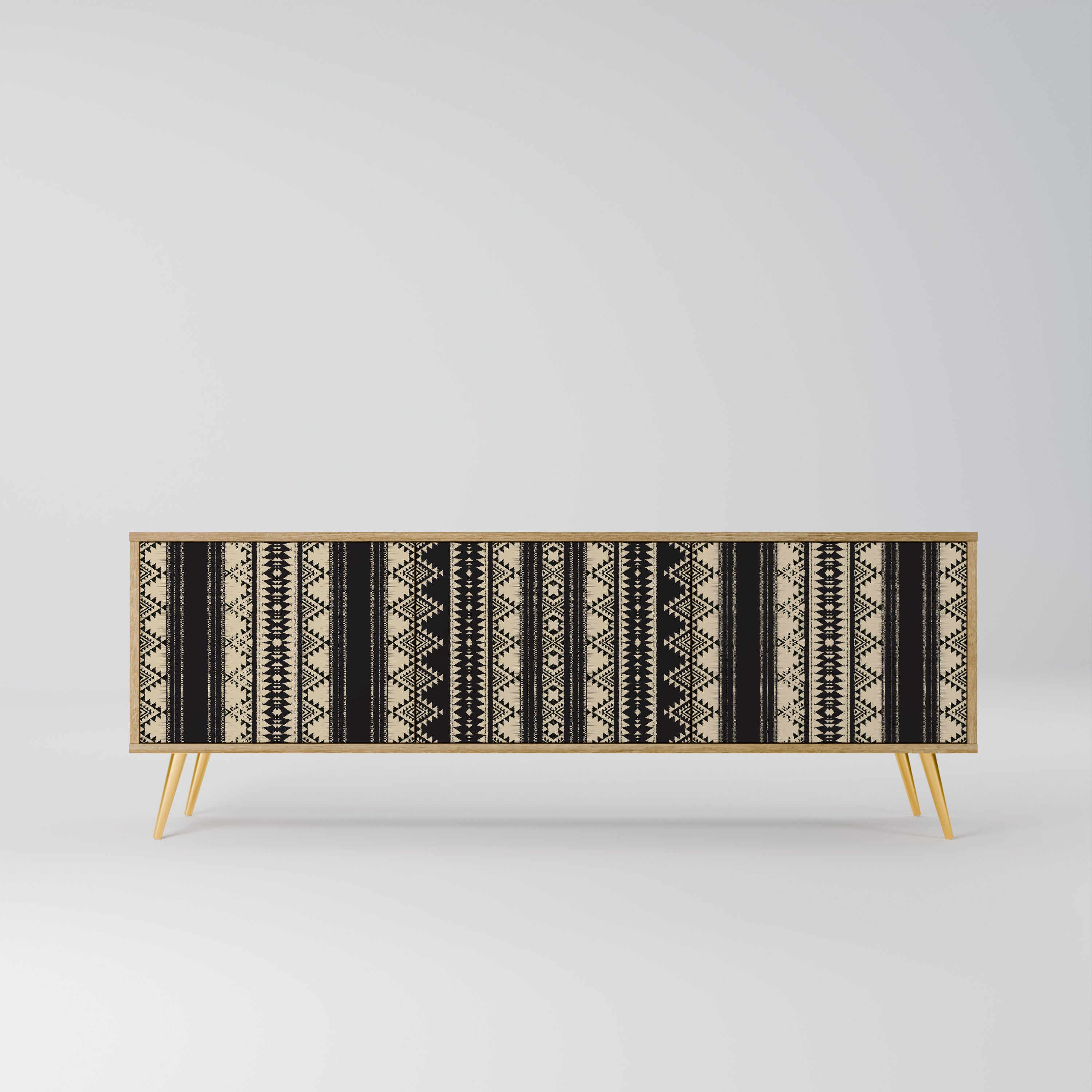 Mueble de TV AZTEC de 3 puertas con efecto roble