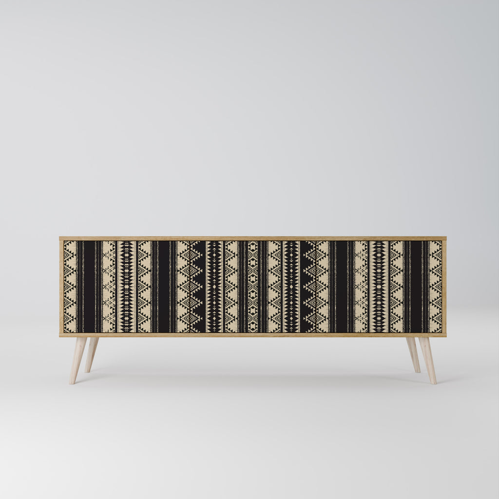 Mueble de TV AZTEC de 3 puertas con efecto roble