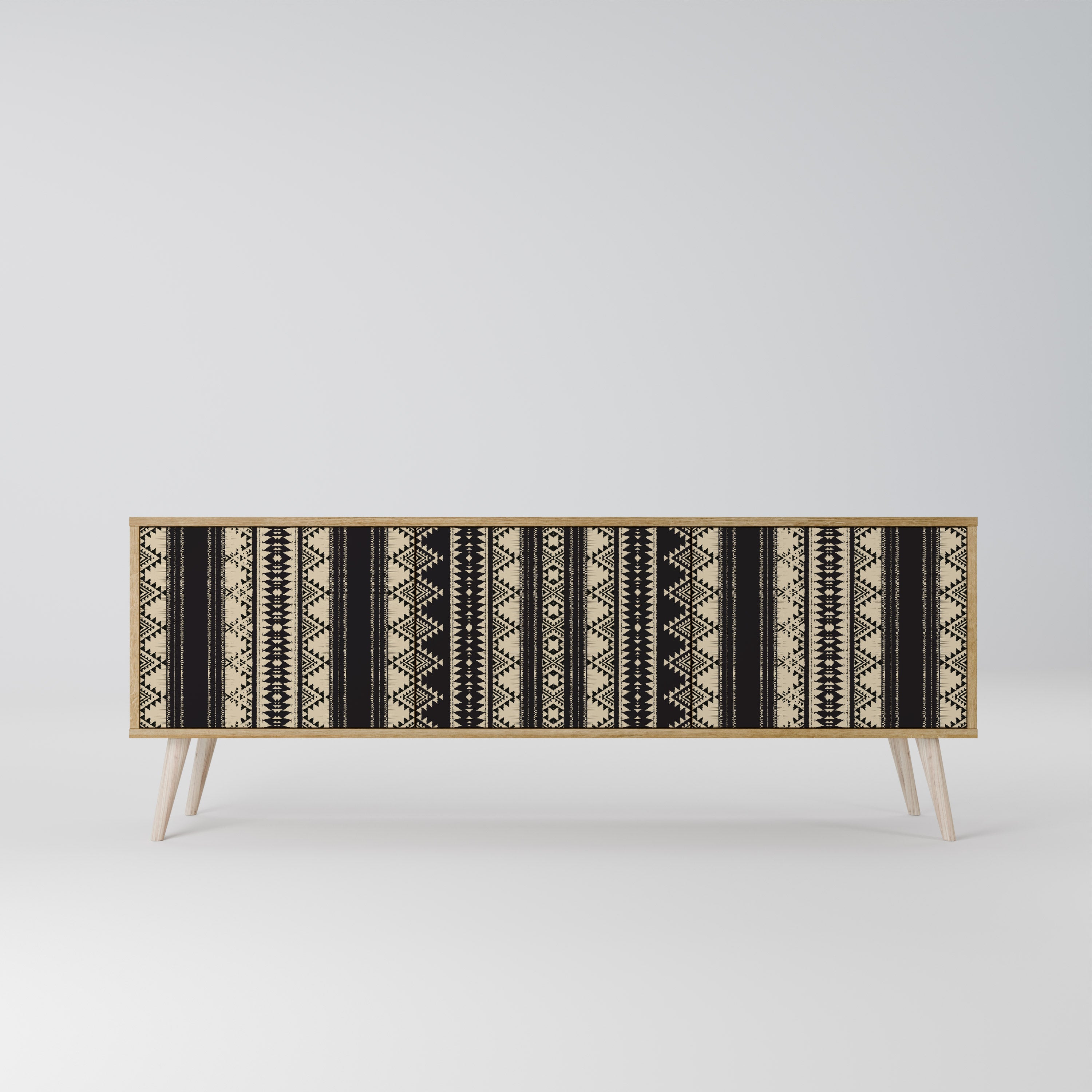 Mueble de TV AZTEC de 3 puertas con efecto roble