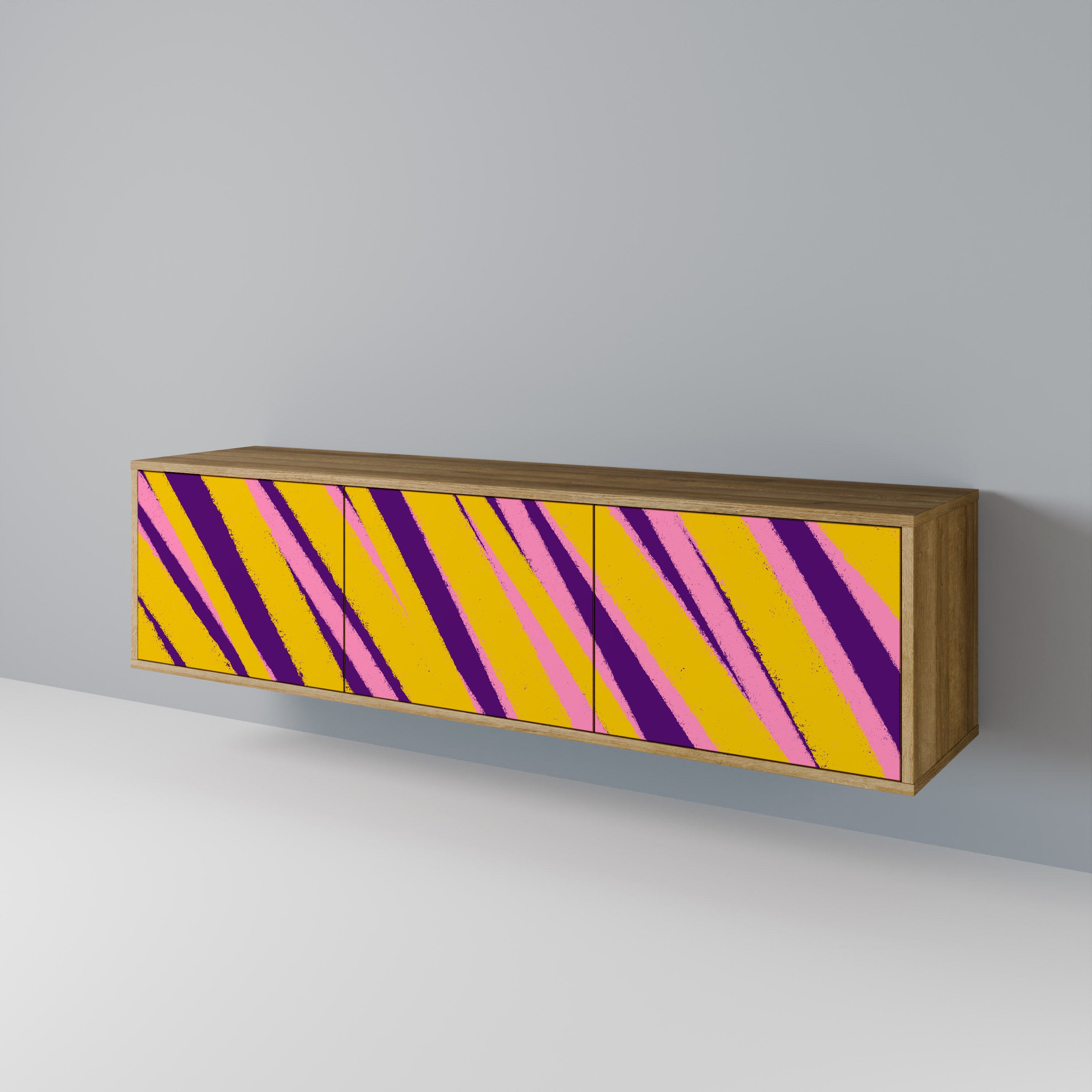 SUEÑOS HECHOS REALIDAD Mueble de TV de 3 puertas con efecto roble