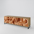 PRISM MOSAIC 3-Door TV Stand in Oak Effect