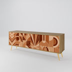 PRISM MOSAIC 3-Door TV Stand in Oak Effect