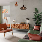 PRISM MOSAIC 3-Door TV Stand in Oak Effect