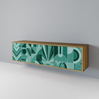 HARMONIC GRID 3-Door TV Stand in Oak Effect