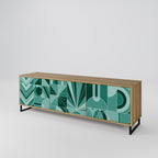 HARMONIC GRID 3-Door TV Stand in Oak Effect