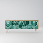 HARMONIC GRID 3-Door TV Stand in Oak Effect