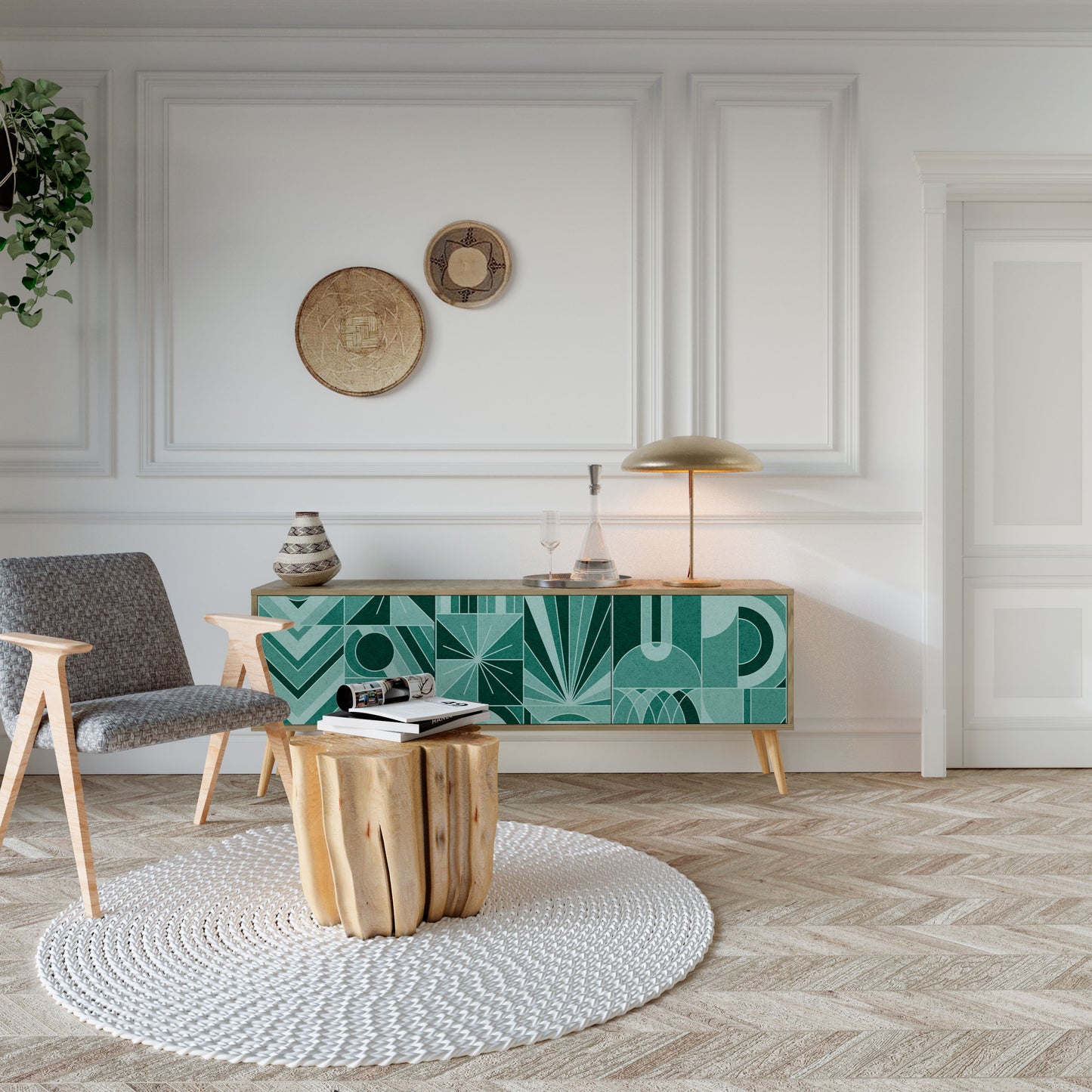 HARMONIC GRID Mueble de TV de 3 Puertas